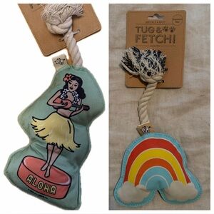 Speckle & Spot NWT Rainbow and Hula Girl Rope Dog Toys (2 total)